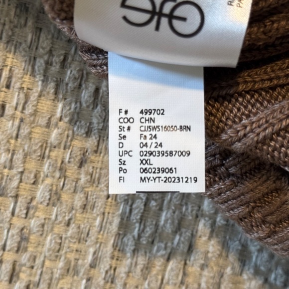 Jessica Simpson Available XL and XXL Ladies' Brown Ribbed Sweater. NEW WITH TAGS - Picture 7 of 16